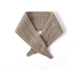 Buttoned Cashmere Scarf Cashmere Neck Wrap Cashmere Bandana Taupe M