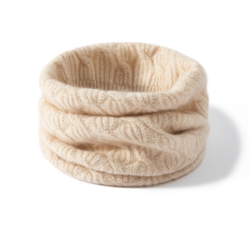 Cable Knit Cashmere Neck Warmer Snood Cashmere Neck Gaiter Cashmere Scarf Beige M