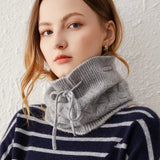 Cashmere Beanie Ribbed Edge With Drawstring Ribbed Edg Gray M