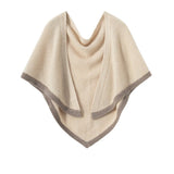 Cashmere Knit Cape Cashmere Poncho Shawl Cashmere Triangle Scarf Beige M