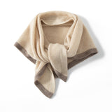 Cashmere Knit Cape Cashmere Poncho Shawl Cashmere Triangle Scarf Beige M