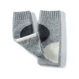 Abstract Dot Cashmere Fingerless Gloves Half Finger Typing Gloves Gray M