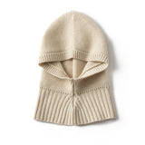 Cashmere Knit Hooded Scarf Cashmere Balaclava Cashmere Hood with Neck Cover Beige M