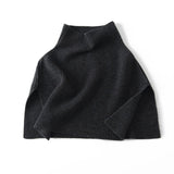 Cashmere Layered Collar Pullover Cashmere Dickey Ribbed Cashmere Neckpiece Grey M