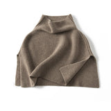Cashmere Layered Collar Pullover Cashmere Dickey Ribbed Cashmere Neckpiece Taupe M
