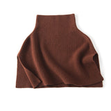 Cashmere Layered Collar Pullover Cashmere Dickey Ribbed Cashmere Neckpiece Coffee M