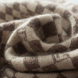Unisex Checkered Cashmere Scarf Long Cashmere Knitted Scarves Blue L