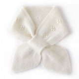Pure Cashmere Neck Warmer Scarf Cashmere Knit Bowknot Scarf Ivory M