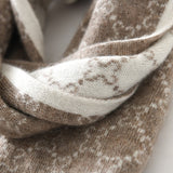 Womens Cashmere Scarf Decorative Edging Jacquard Cashmere Wraps Blue M