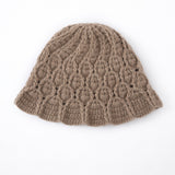 Chunky Cashmere Bucket Hat Cashmere Hat Flared Brim Cashmere Cloche Hat Taupe M