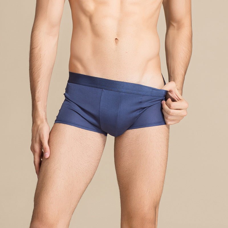 Classic Mens Silk Briefs Comfy Silk Boxer Navy Blue S