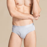 Classic Mens Silk Briefs Sexy Silk Triangle Boxer Silver Gray S