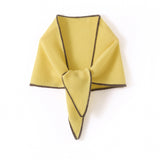 Contrast Trim Cashmere Triangle Scarf Cashmere Bandana Neck Wrap Yellow L