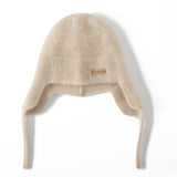 Womens Cute Pure Cashmere Beanie Hat Cashmere Knit Earflap Cap Beige M