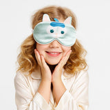 Cute Kids Silk Eye Mask Cartoon Animal and Fruit Designs Silk Sleep Mask Mint Green S