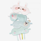 Cute Kids Silk Eye Mask Cartoon Animal and Fruit Designs Silk Sleep Mask Mint Green S