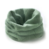 Diamond Knit Cashmere Neck Warmer Cashmere Snood Cashmere Neck Gaiter Olive Green M