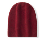 Double - Layer Cashmere Speckled Beanie Thickened Cashmere Winter Hat Claret M