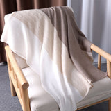 Double - toned Cashmere Scarf Long Cashmere Knitted Wraps For Women Taupe XL