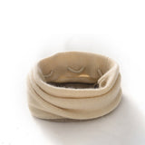 Dual - Use Cashmere Hat and Neck Warmer with Drawstring Cashmere Beanie and Neck Gaiter Beige M