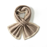 Cashmere Geometric Block Scarf Neck Scarf Pull Through Neck Warmer Taupe M