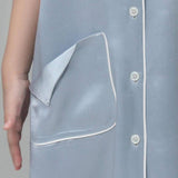 Girls Silk Nightshirt pure Silk Nightshirt Kids Silk Nightwear Light Blue XS