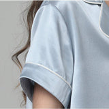 Girls Silk Nightshirt pure Silk Nightshirt Kids Silk Nightwear Light Blue XS