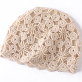 Handcrafted Crochet Knit Cashmere Beanie Inspired Cashmere Lace Beanie Hat Beige M