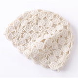 Handcrafted Crochet Knit Cashmere Beanie Inspired Cashmere Lace Beanie Hat Ivory M
