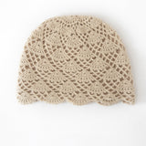 Handmade Crochet Cashmere Beanie for Women Cashmere Knit Hat Beige M