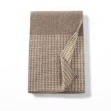 Womens Pure Cashmere Houndstooth Scarf Long Cashmere Shawls Taupe L