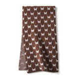 Houndstooth Cashmere Neck Warmer Cashmere Scarf Winter Neck Wrap Brown M