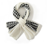 Cashmere Houndstooth Scarf For Sophisticated Warmth Crossed Scarf Black M