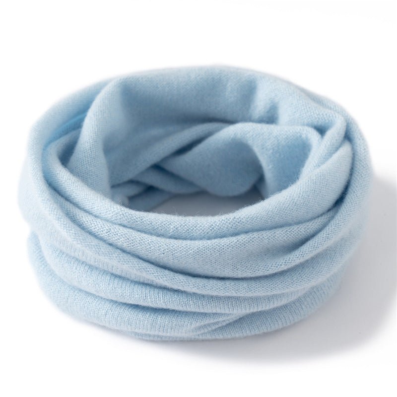 Kids Colorful Cashmere Infinity Scarf Cashmere Neck Gaiter Pure Cashmere Neck Warmer Blue S