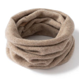 Kids Colorful Cashmere Infinity Scarf Cashmere Neck Gaiter Pure Cashmere Neck Warmer Taupe S