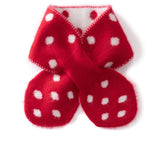 Kids Playful Polka Dot Cashmere Neck Warmer Bow Knot Cashmere Scarf Pure Cashmere Wrap Red S
