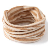 Kids Striped Cashmere Scarf Cashmere Neck Gaiter Pure Cashmere Neck Warmer Yellow + Ivory S