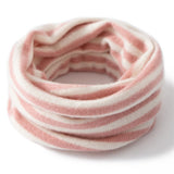 Kids Striped Cashmere Scarf Cashmere Neck Gaiter Pure Cashmere Neck Warmer Pink + Ivory S