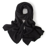 Premium Cashmere Scarf Long Pure Cashmere Winter Scarf Black L