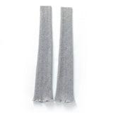 Long Cashmere Leg Warmers Ribbed Cashmere Knee Pads Gray M
