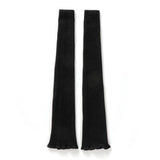 Long Cashmere Leg Warmers Ribbed Cashmere Knee Pads Black M