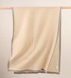 Ribbed Cashmere Scarf Long Cashmere Shawl And Wraps Border Detail Beige XL