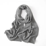 Long Heather Cashmere Scarf Multi Colors Cashmere Shawl and Wrap Grey M