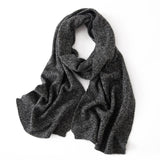 Long Heather Cashmere Scarf Multi Colors Cashmere Shawl and Wrap Heather Black M