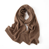Long Heather Cashmere Scarf Multi Colors Cashmere Shawl and Wrap Heather Brown M