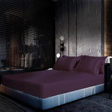 Luxury 100% Silk Bedding 25 Momme 1 Pcs Silk Fitted Sheet Deep Purple Twin (39"x75"+16")