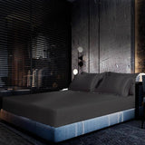 25 Momme 3PCS Silk Fitted Sheet Set Silk Bedding with Deep Pocket Fitted Sheet and 2 Pillowcases Black Twin (39"x75"+16")