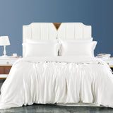 25 Momme 100% Mulberry Silk 4 - Piece Duvet Cover Set with Flat Sheet White Twin