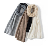 Luxury Cashmere Shawl Gradient Cashmere Knit Scarf Cashmere Stole Grey L