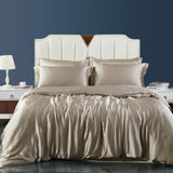 Luxury Silk Bedding Sets 19 Momme 3PCS Duvet Cover Set Black Twin